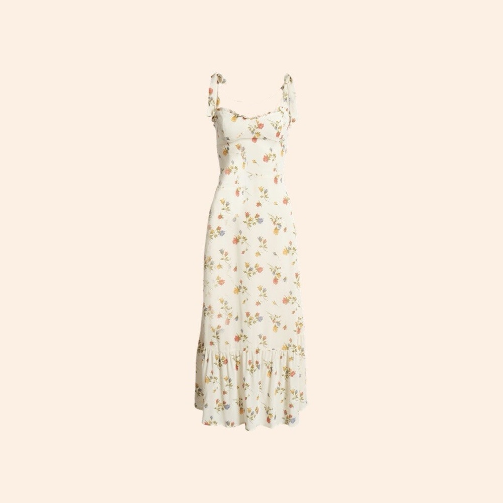NEW Reformation Nikita Floral Dress in Ivory/Floral - size 8